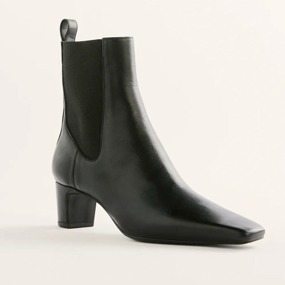 New Reformation Romina Ankle Boot Heeled Black Leather 9.5 - Picture 12 of 13